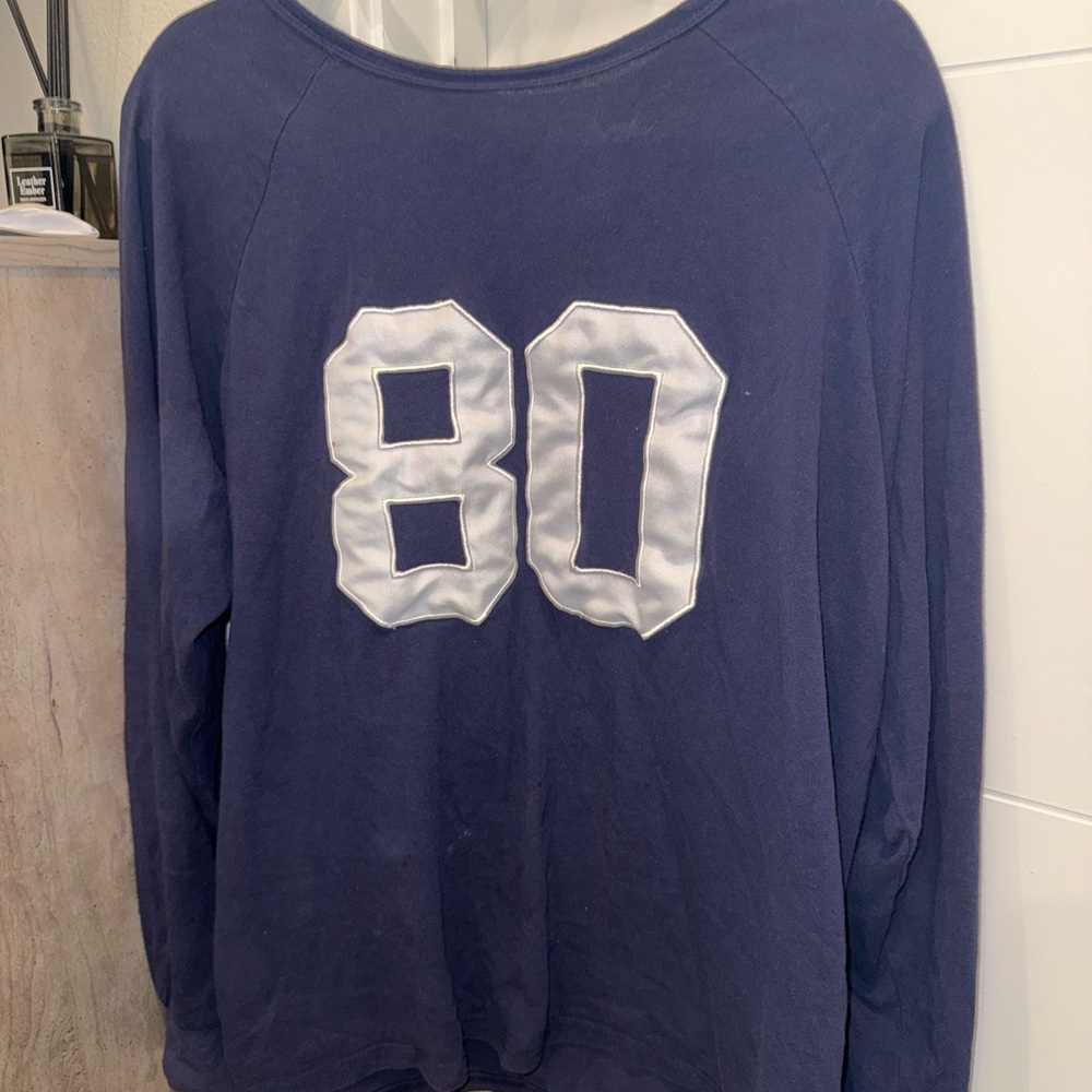 Edikted Navy Long Sleeve Tee with White Number
